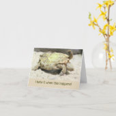 ONGELUK HUMOR/SCHILDPAD OP ZIJN RUG GEDRAAID KAART (Gele Bloem)