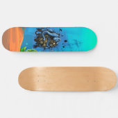Ongelukkig diep Zee Octopus Diver Ocean Life Skateboard (Horizontaal)