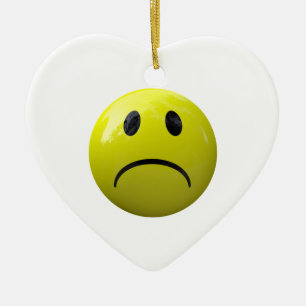 ongelukkig gezicht emoji keramisch ornament