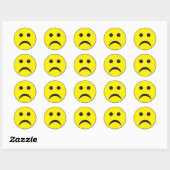 Ongelukkige Sadness Face Ronde Sticker (Vel)