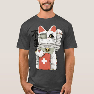 Ongelukkige witte kat t-shirt