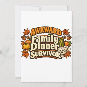 Ongemakkelijke Familiediner Survivor Thanksgiving  Bedankkaart