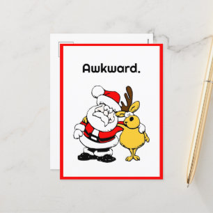 Ongemakkelijke Kerstman Selfie, Grappige Vakantie Feestdagenkaart
