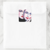 Ongemaskeerd Vierkante Sticker (Tas)