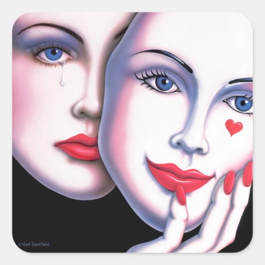 Ongemaskeerd Vierkante Sticker (Voorkant)