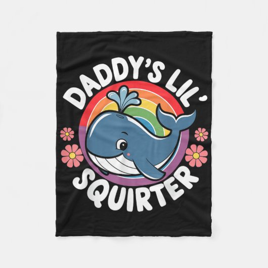 Ongepaste grappige Daddys Lil Squirter aan boord Fleece Deken (Voorkant)