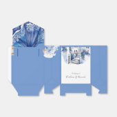 Ongerepte Blauw en Wit Santorini Bruiloft Bedankdoosjes (Uitgevouwen)