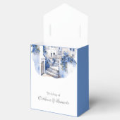 Ongerepte Blauw en Wit Santorini Bruiloft Bedankdoosjes (Geopend)