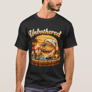 Ongeruste Capybara Bubbelbad Sticker Grappig Chill T-shirt