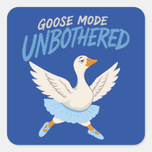 Ongeruste Gans Modus Grappige Balletgans Vierkante Sticker