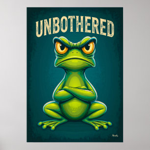 Ongeruste Kikker – Grappige Houding Cartoon Person Poster