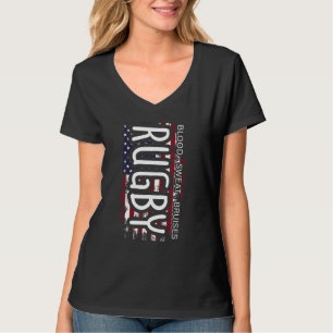 Ongeruste Rugby 4 juli USA Rugby Amerikaanse Vlag T-shirt