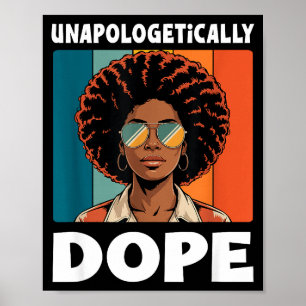 Ongeschminkt Afro Vrouw Retro Kleuren Poster