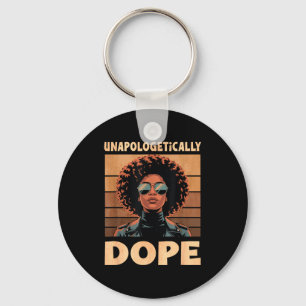 Ongeschokt Afro Vrouw Vintage 70s Sleutelhanger