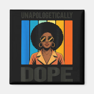 Ongeschokt Retro Afro Vrouw Zwart Trots Magneet