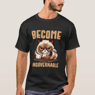 Ongestuurde Kat Koffie Mors Humor Worden T-shirt