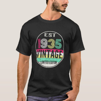 Ongeveer 1935 Oude wijn 1935 87ste verjaardag T-shirt