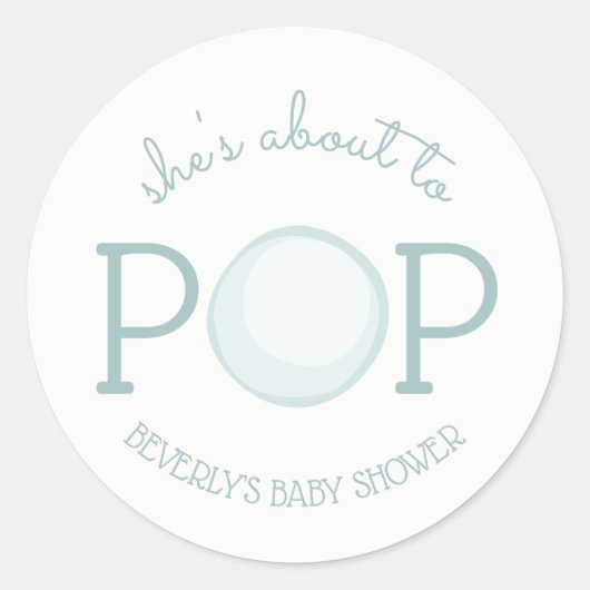Ongeveer aan Pop Bubble Baby shower Sticker (Voorkant)