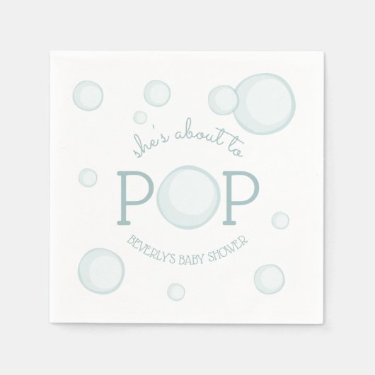 Ongeveer aan Pop Bubbles Baby shower Servet (Voorkant)