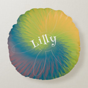 Ongeveer om Kleurstof Rond Sierkussen te binden Rond Kussen