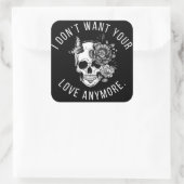 Ongewenste liefdesticker vierkante sticker (Tas)