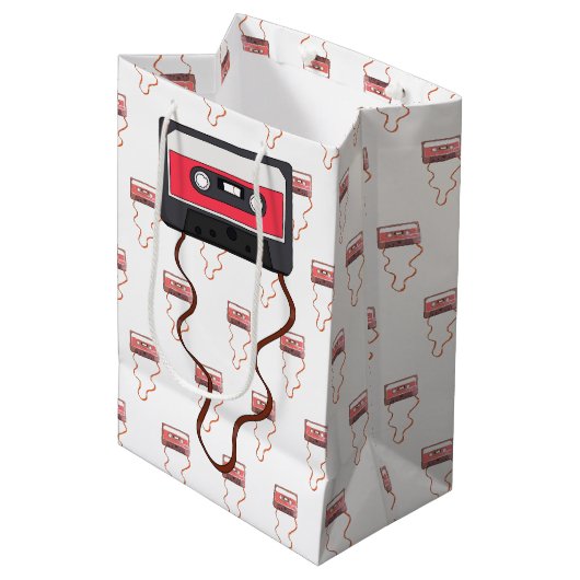 Ongewikkeld Cassettebandje Mixtapeband Retro Medium Cadeauzakje (Voorkant Gekanteld)