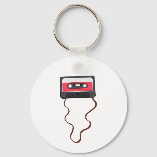Ongewikkeld Cassettebandje Mixtapeband Retro Sleutelhanger (Voorkant)