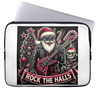 Ongewone kersttrui aan het showen laptop sleeve