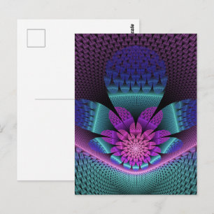 Ongewoon patroon Kleurrijke Fantasie Bloem Fractal Briefkaart