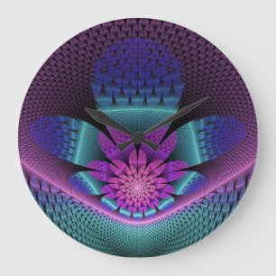 Ongewoon patroon Kleurrijke Fantasie Bloem Fractal Grote Klok