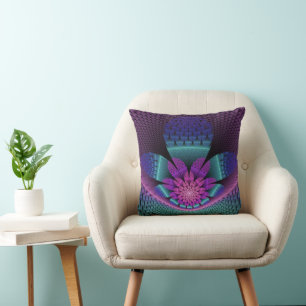 Ongewoon patroon Kleurrijke Fantasie Bloem Fractal Kussen