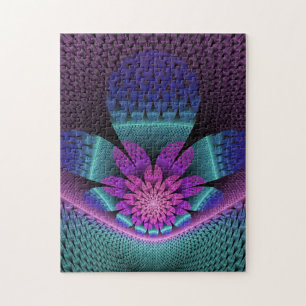 Ongewoon patroon Kleurrijke Fantasie Bloem Fractal Legpuzzel