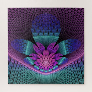 Ongewoon patroon Kleurrijke Fantasie Bloem Fractal Legpuzzel