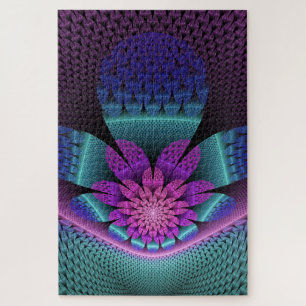Ongewoon patroon Kleurrijke Fantasie Bloem Fractal Legpuzzel