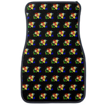 ongewoon zwart met geel en rood bloempatroon