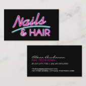 Ongles et cartes de visite de néon de cheveux (Devant / Derrière)