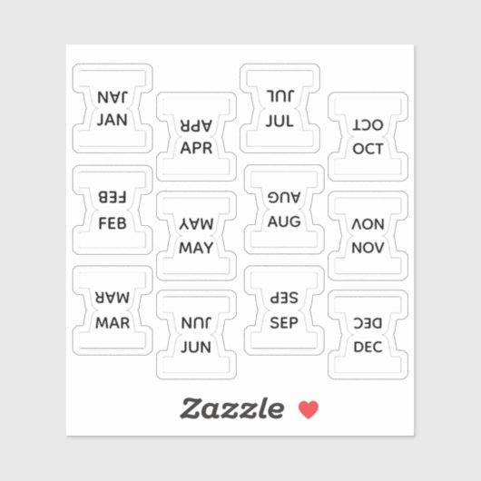 Onglets de l'index des mois Micro Bujo Étiquettes (Feuille)