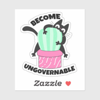 Ongreepbare Kat Sticker – Cute Zwarte Kat C