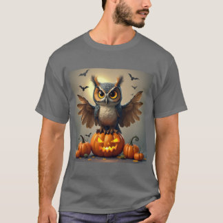 Onheilspellende uil met spookachtige pompoenen: Ha T-shirt