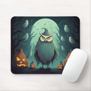 Onheilspellende Uil op Halloween Night Graphic Hal Muismat