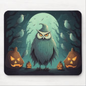 Onheilspellende Uil op Halloween Night Graphic Hal Muismat (Voorkant)