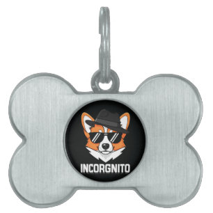 Onherkenbare Stiekeme Corgi met Zonnebril Huisdieren Naamplaatje