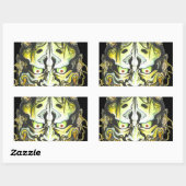Oni Devil Design Rechthoekige Sticker (Vel)