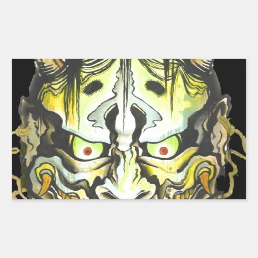 Oni Devil Design Rechthoekige Sticker (Voorkant)