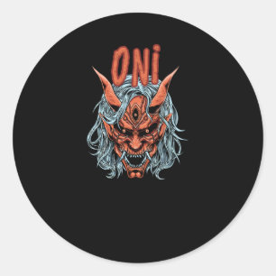 Oni Mask Ronde Sticker