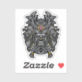 Oni Samurai Mask Sticker (Vel)