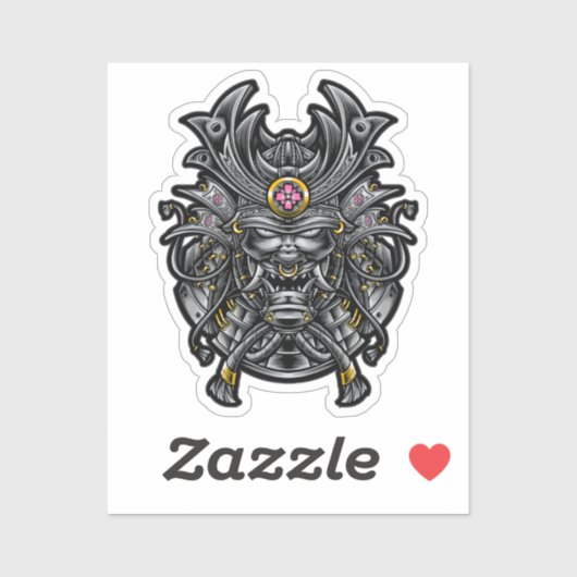 Oni Samurai Mask Sticker (Vel)