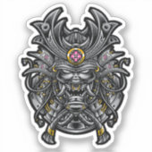 Oni Samurai Mask Sticker (Voorkant)