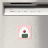 "Onigiri ♥" ~Pink ver~ Magnet Carré (In Situ (Lave-vaisselle))