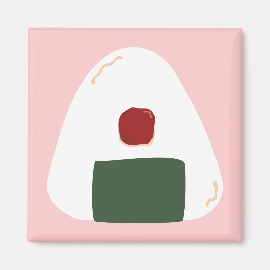 "Onigiri ♥" ~Pink ver~ Magnet Carré (Devant)